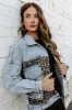 NEW!! Denim Jacket with Leopard Print sold by Glitzy Bella