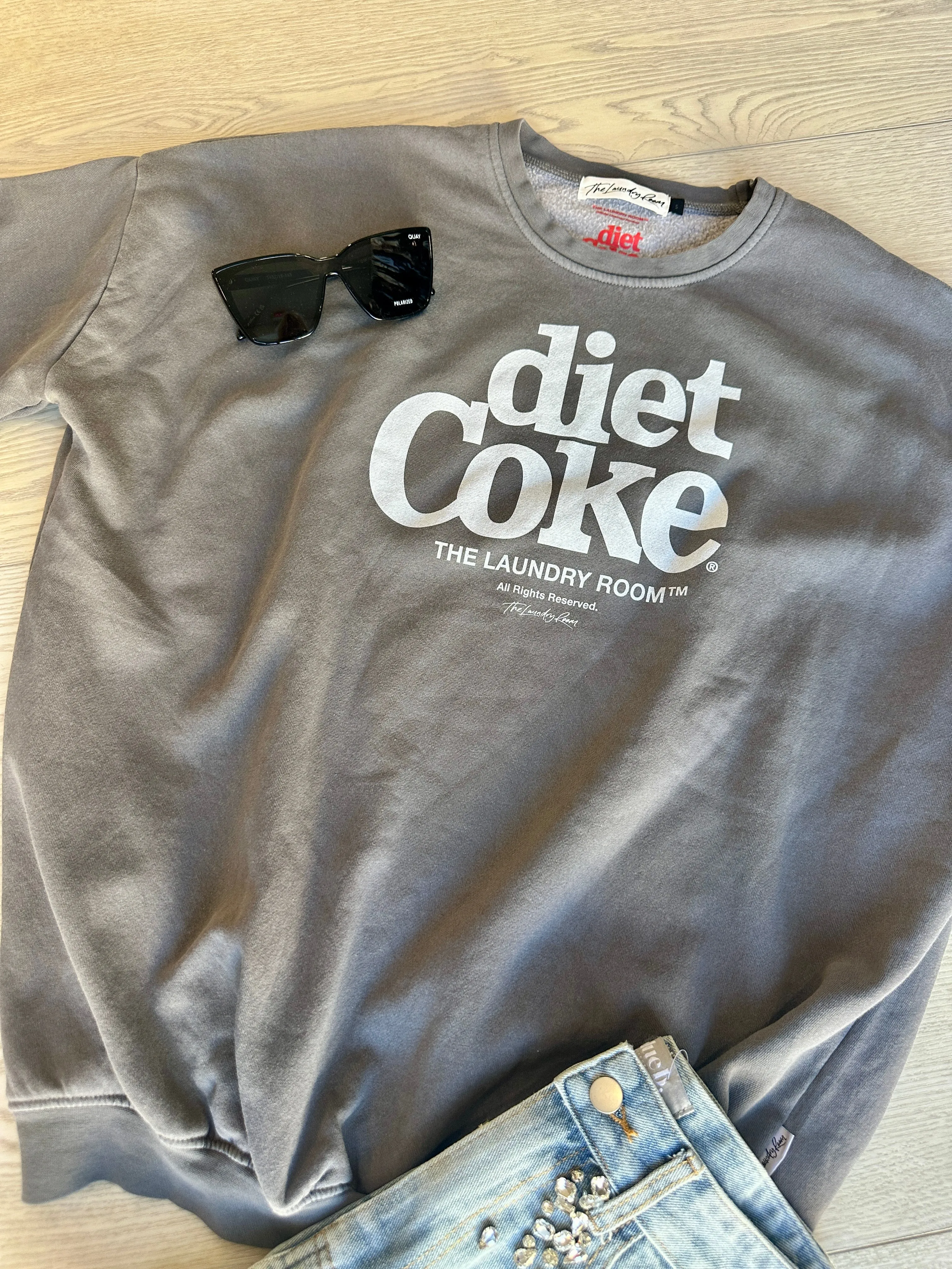 FINAL SALE!! "Diet Coke" Sweatshirt in Grey sold by Glitzy Bella product image thumbnail 4