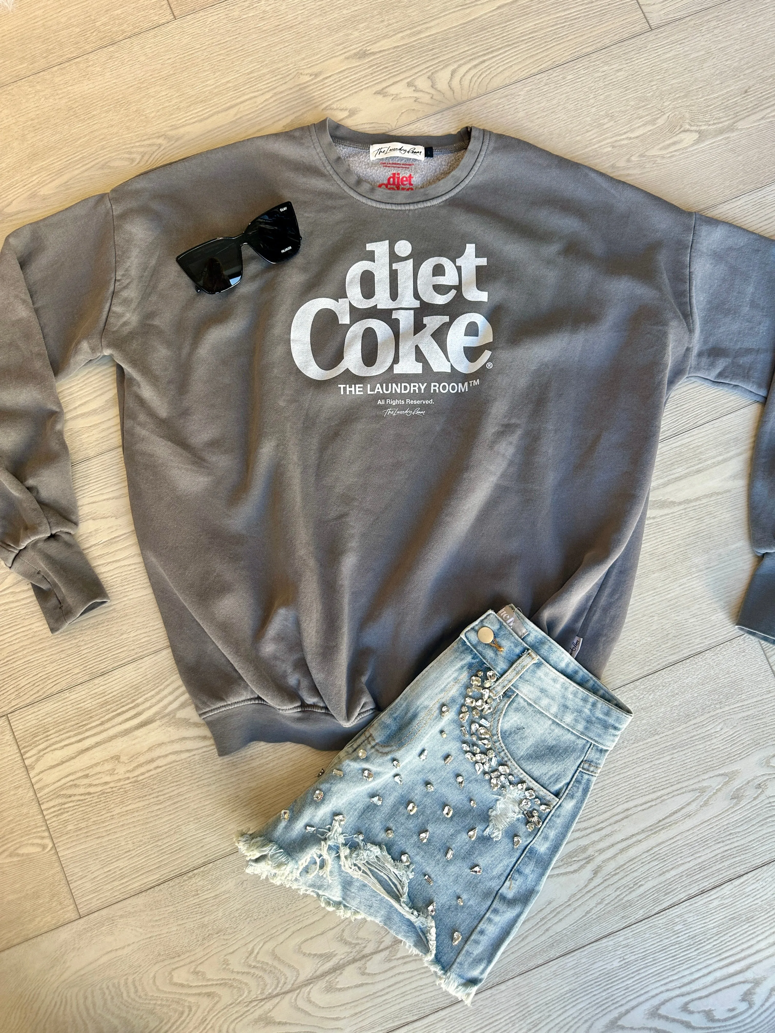 FINAL SALE!! "Diet Coke" Sweatshirt in Grey sold by Glitzy Bella product image thumbnail 2