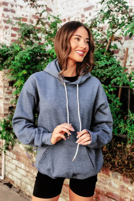 BEST SELLER!! Crystal Drawstring Sweatshirt in Heathered Navy sold by Glitzy Bella