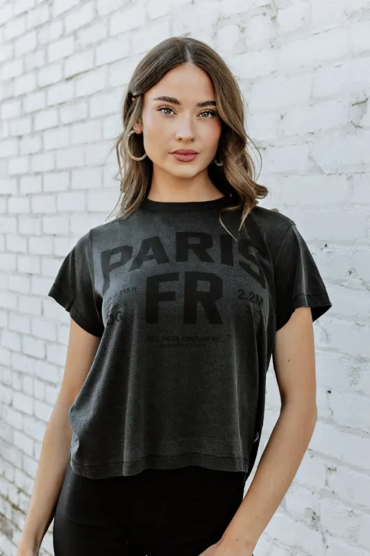 FINAL SALE!! Paris Cropped Tee in Black made by The Laundry Room