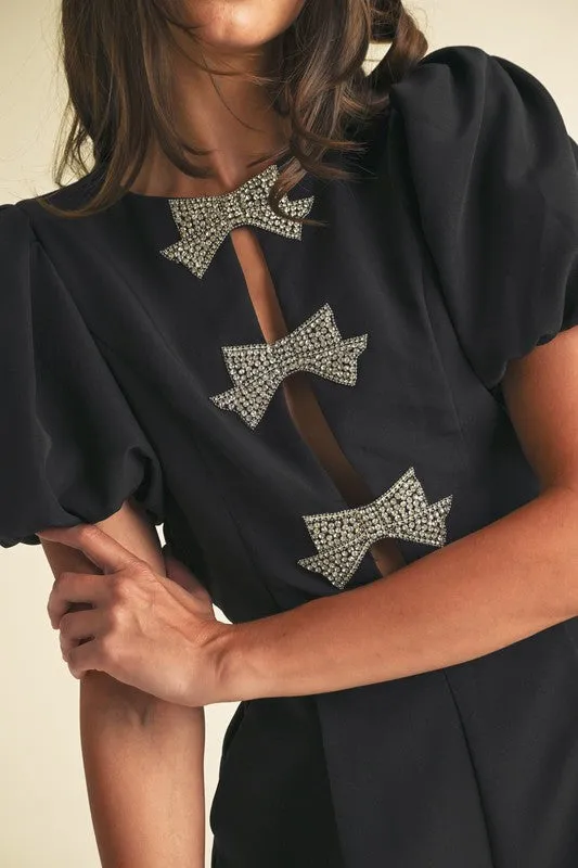 NEW!! Rhinestone Bow Romper sold by Glitzy Bella product image thumbnail 5