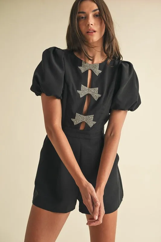 NEW!! Rhinestone Bow Romper sold by Glitzy Bella product image thumbnail 4