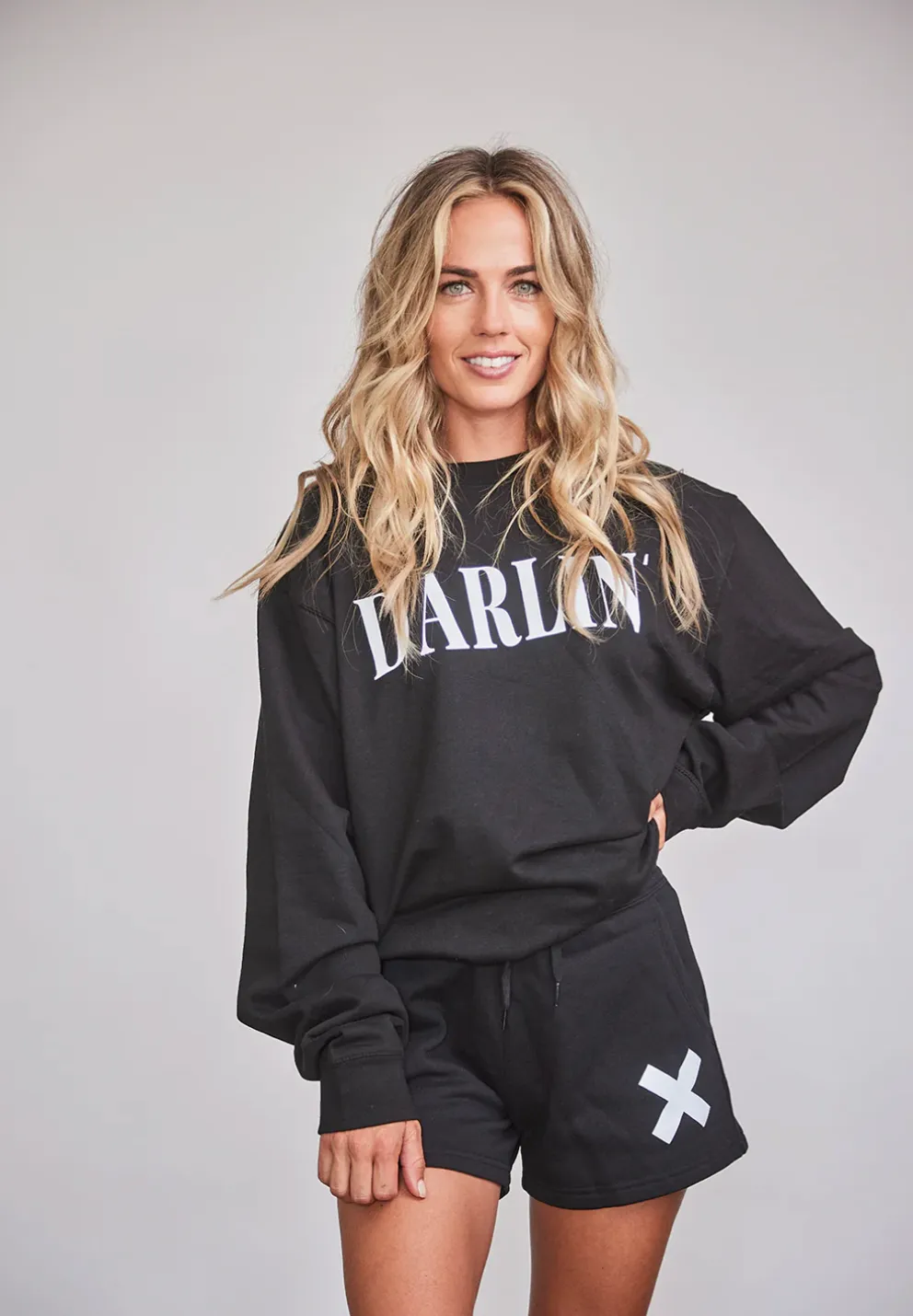 FINAL SALE!! Darlin Crewneck in Black sold by Glitzy Bella