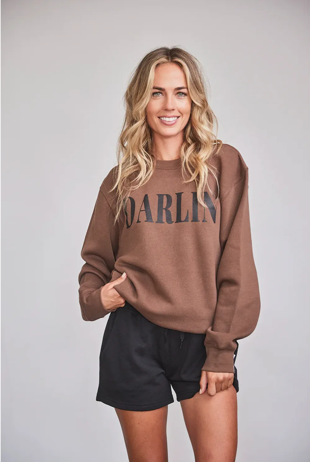FINAL SALE!! Darlin Crewneck in Brown sold by Glitzy Bella product image thumbnail 3