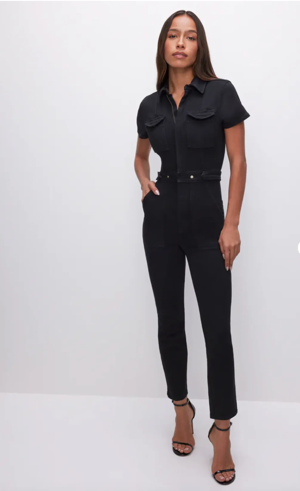 FINAL SALE!! Fit For Success Jumpsuit in Black sold by Glitzy Bella
