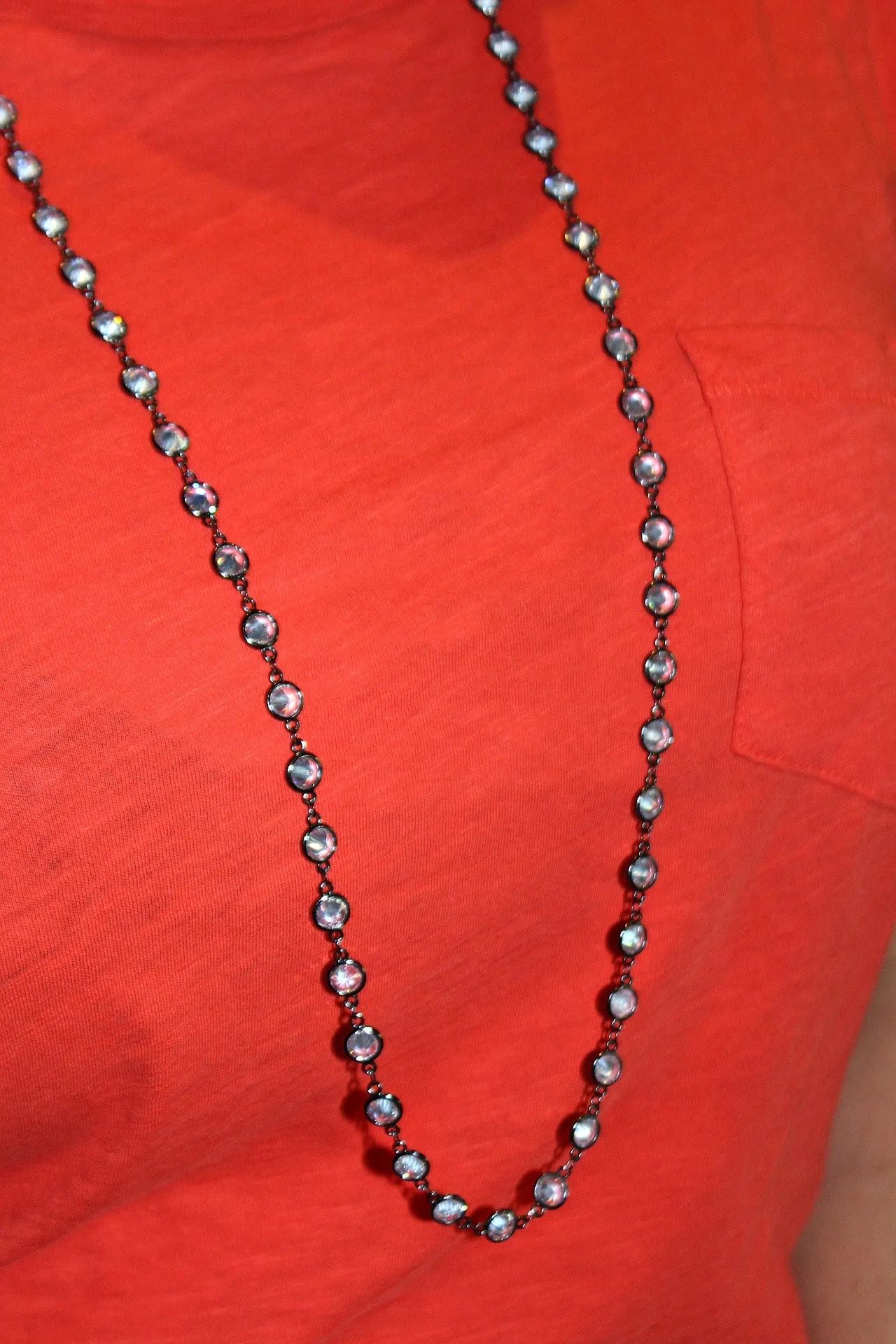 Alexis "Crystals by the Yard" Necklace in Hematite sold by Glitzy Bella product image thumbnail 4