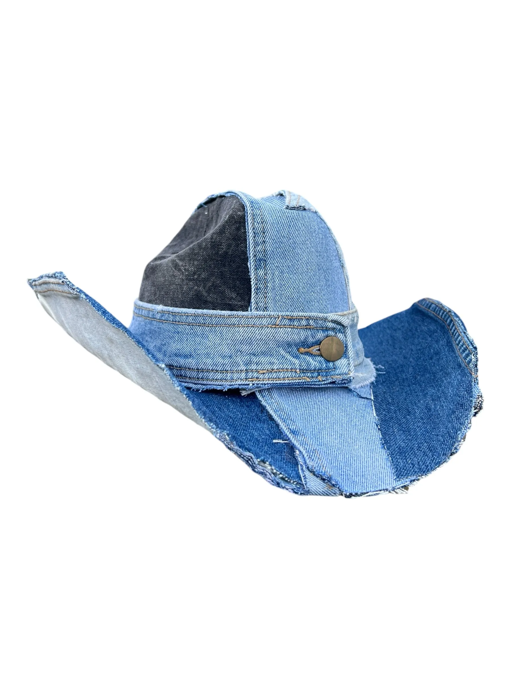 NEW!! Denim Patchwork Cowboy Hat sold by Glitzy Bella product image thumbnail 4