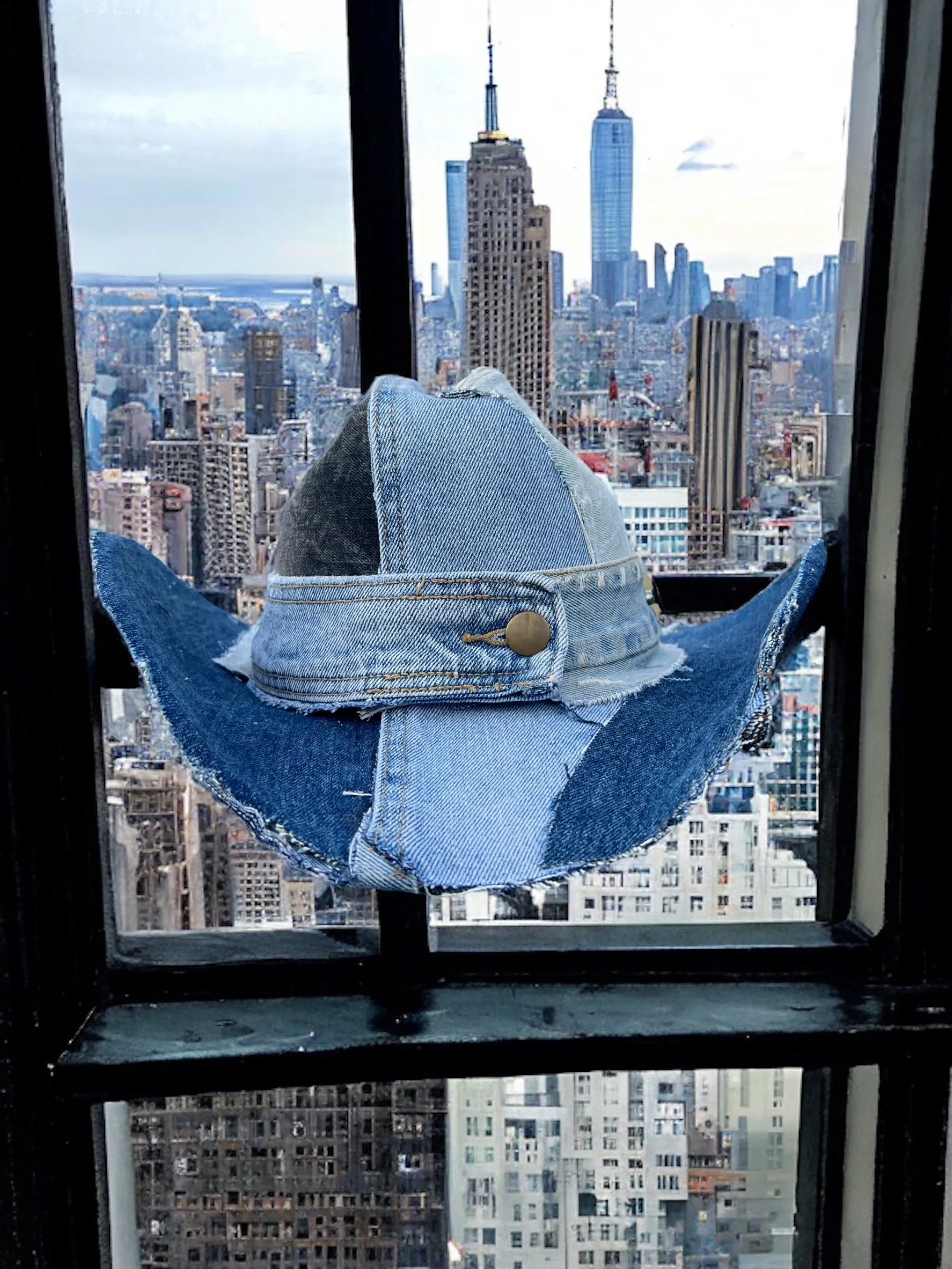 NEW!! Denim Patchwork Cowboy Hat sold by Glitzy Bella