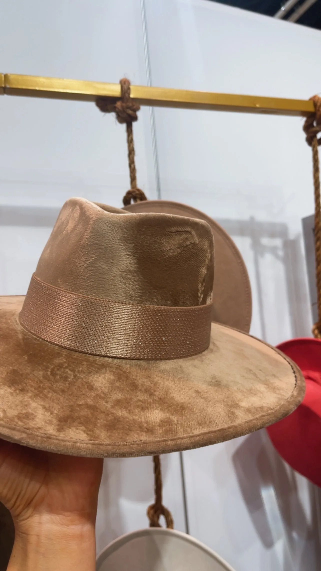 NEW!! The Luna Banded Suede Hat in Mocha sold by Glitzy Bella product image thumbnail 2