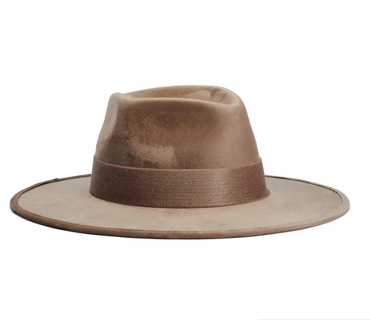 NEW!! The Luna Banded Suede Hat in Mocha sold by Glitzy Bella product image thumbnail 3
