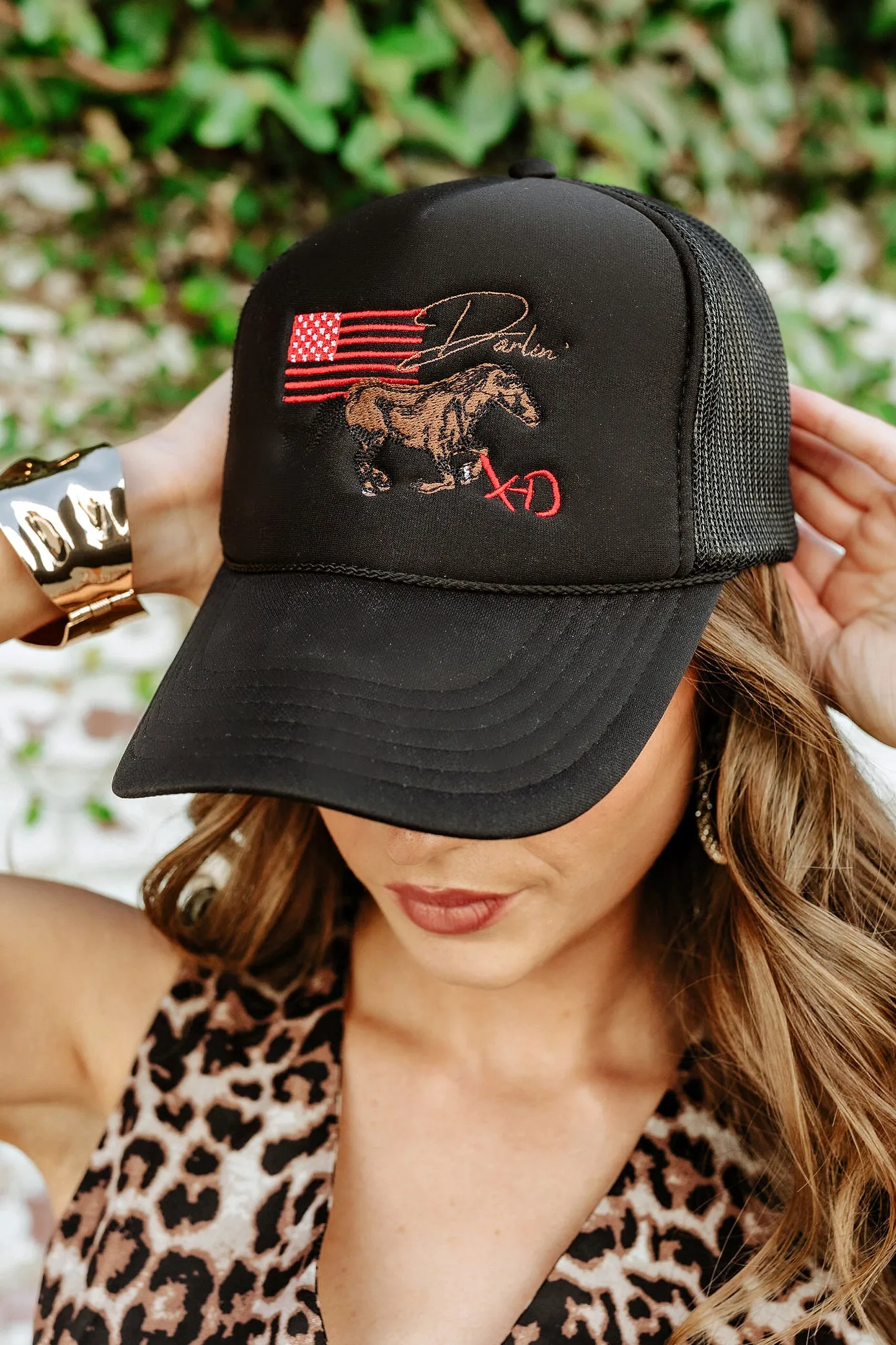 NEW!! DARLIN Black Trucker Hat sold by Glitzy Bella product image thumbnail 2