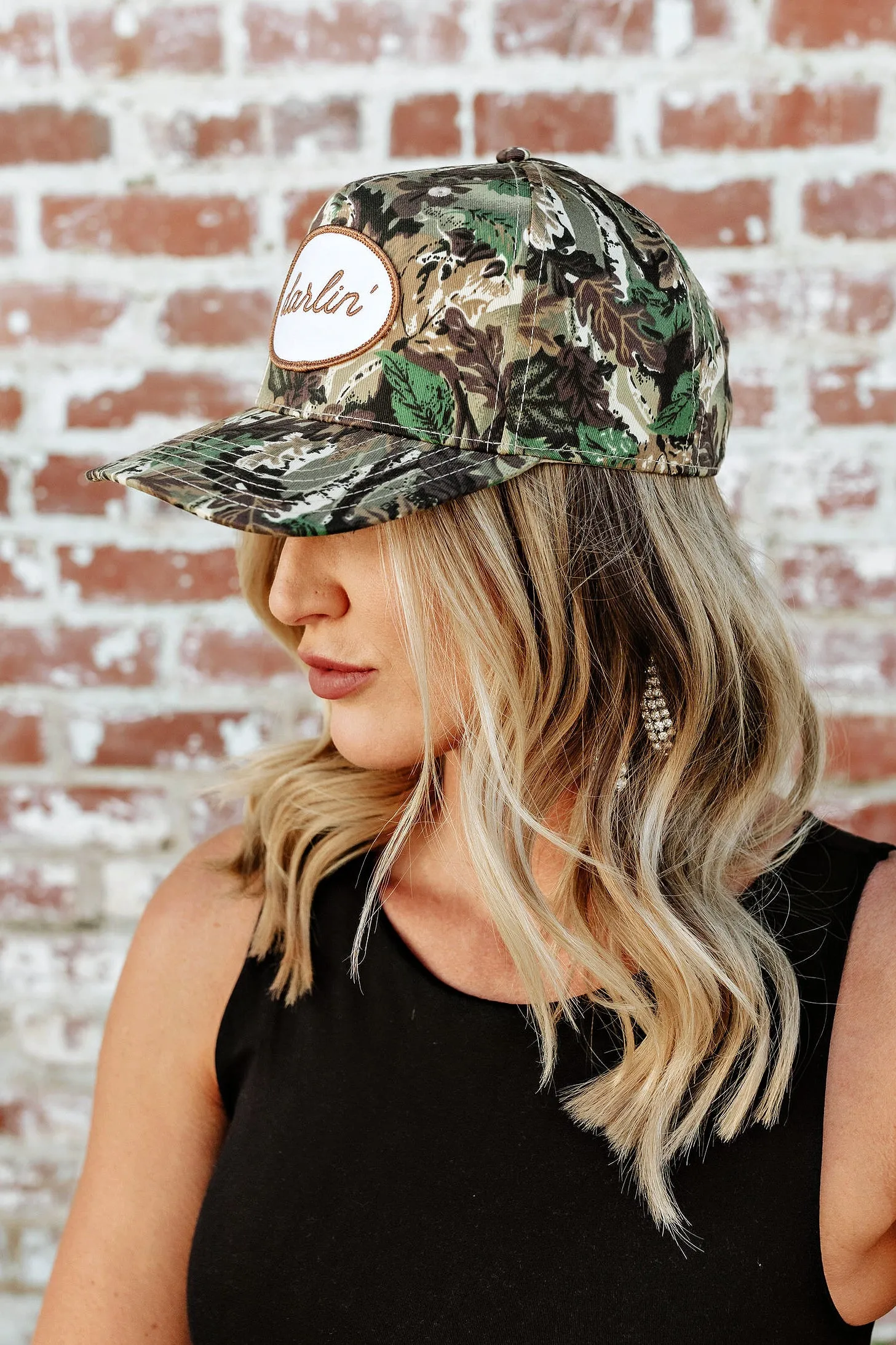 NEW!! DARLIN Patch Trucker Hat in Camo sold by Glitzy Bella product image thumbnail 2