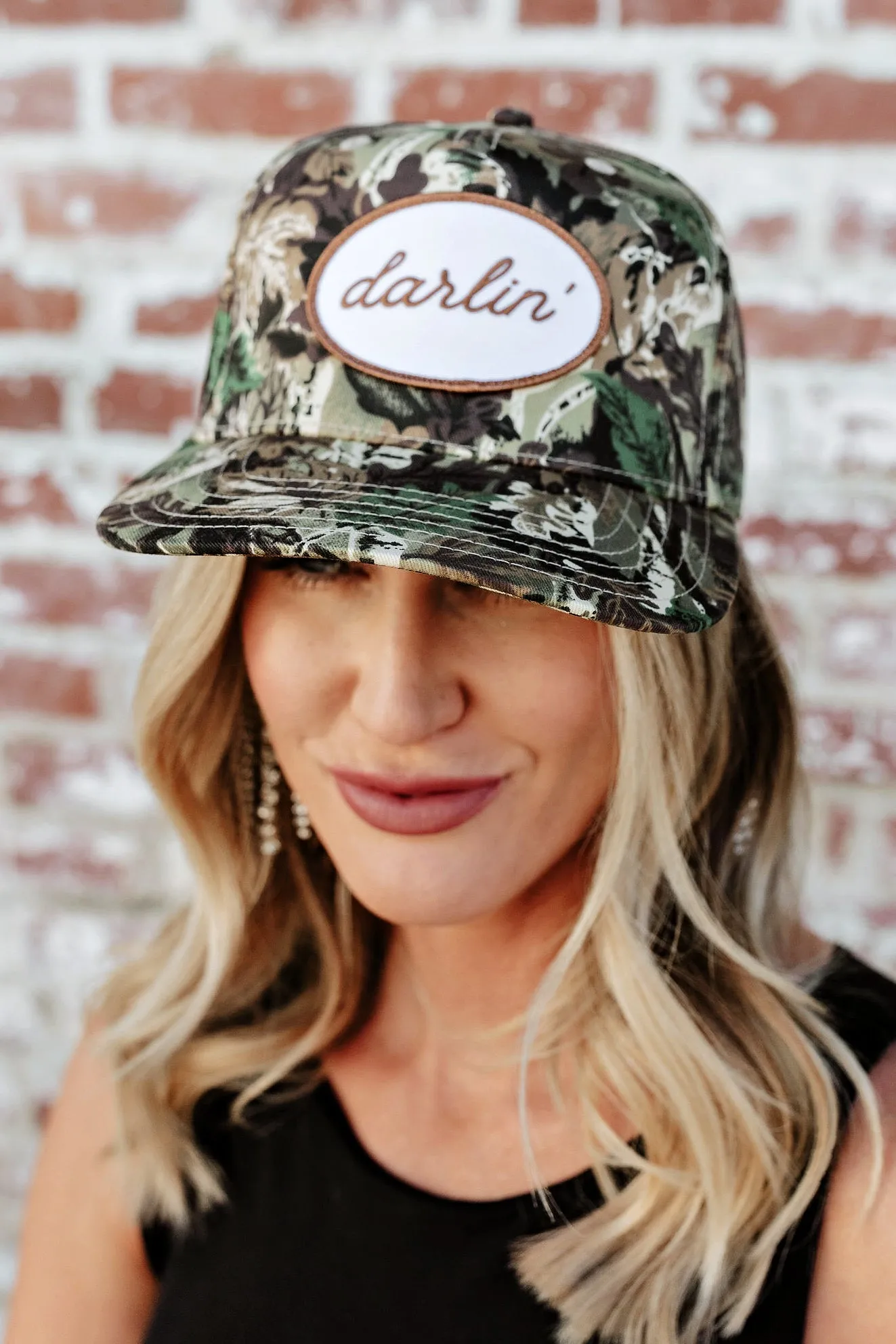 NEW!! DARLIN Patch Trucker Hat in Camo sold by Glitzy Bella product image thumbnail 3