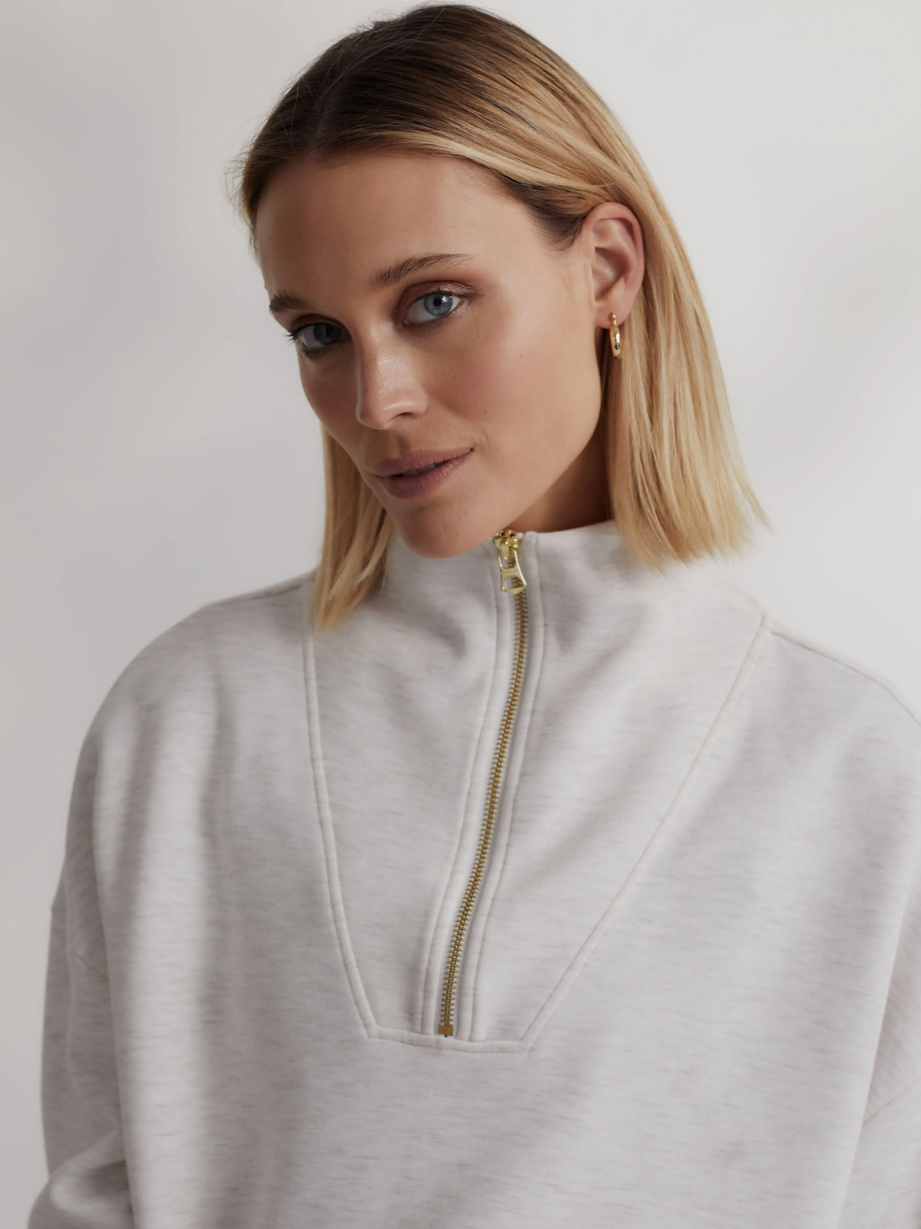 NEW!! Hawley Half Zip Sweatshirt in Ivory by VARLEY sold by Glitzy Bella product image thumbnail 2