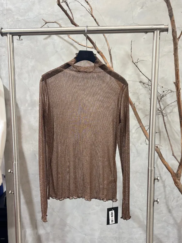 NEW! Brown Sheer Top sold by Glitzy Bella