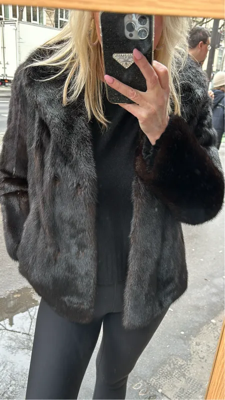 #9 - Vintage Mahogany Mink Jacket, Size Small sold by Glitzy Bella