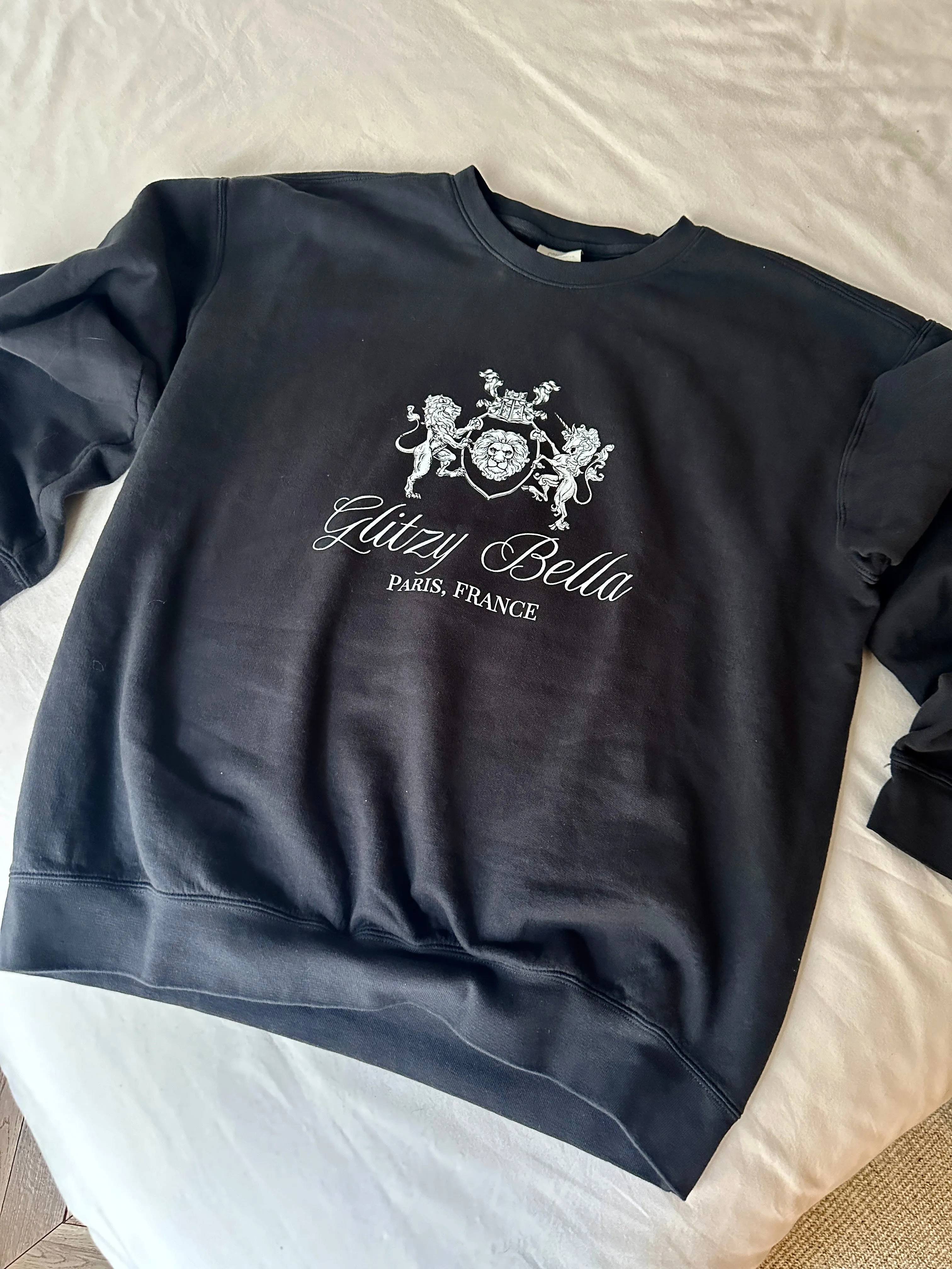 NEW!! The "Glitzy Bella" Paris Comfort Color Sweatshirt in Black sold by Glitzy Bella product image thumbnail 5
