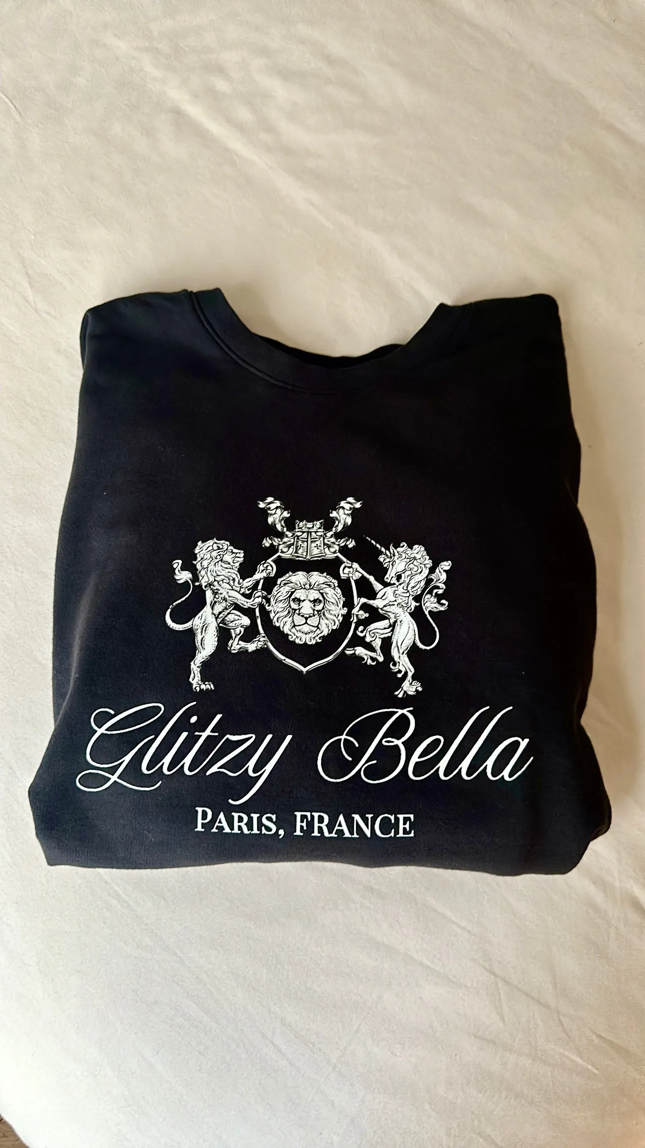 NEW!! The "Glitzy Bella" Paris Comfort Color Sweatshirt in Black sold by Glitzy Bella product image thumbnail 2