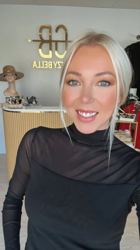 FINAL SALE!! Black Sheer Long Sleeve Top sold by Glitzy Bella