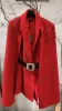 FINAL SALE!! “Ritz" Tweed Cape Belted Blazer in Red sold by Glitzy Bella