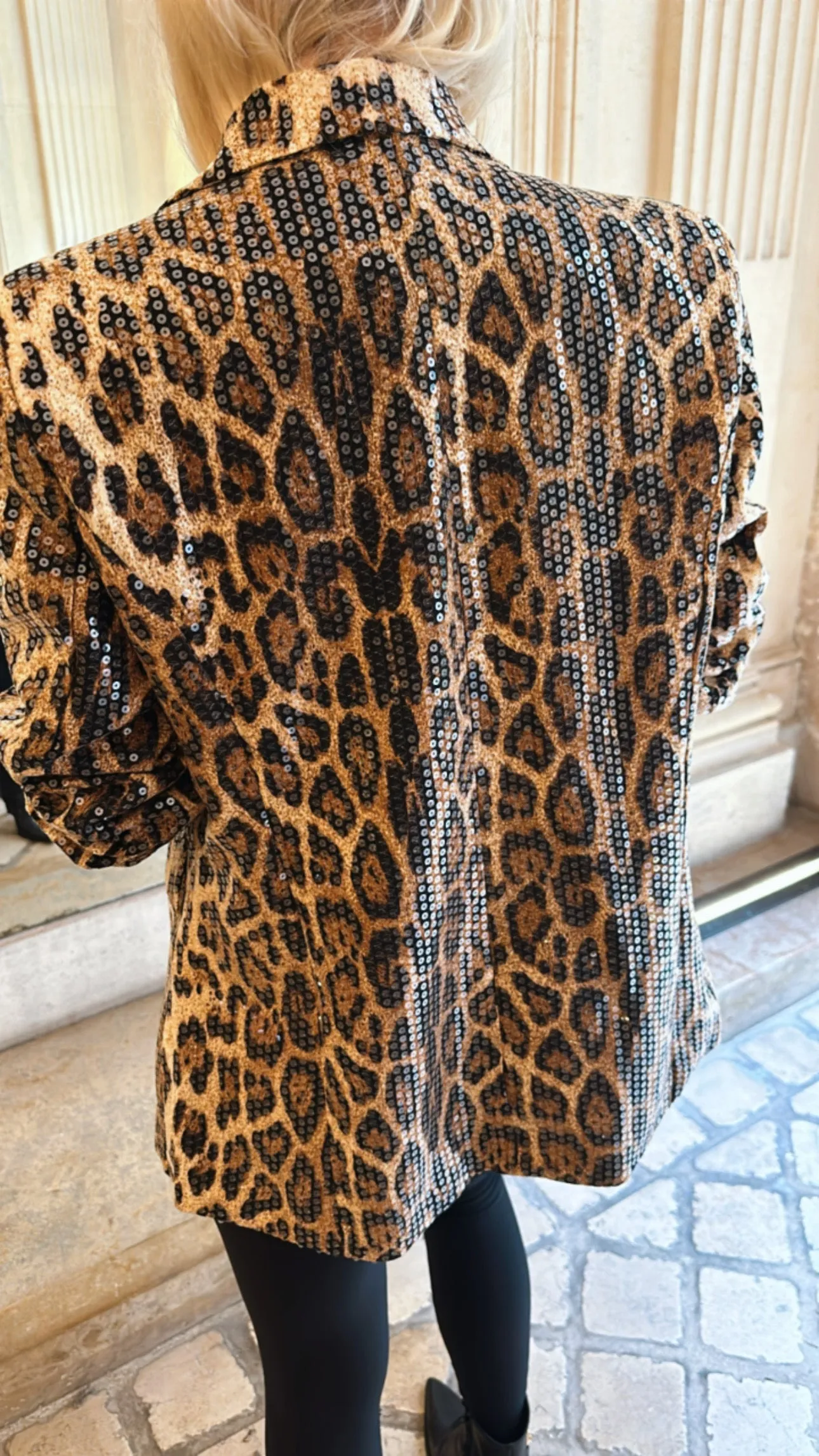FINAL SALE!! Cheetah Sequin Blazer sold by Glitzy Bella product image thumbnail 2