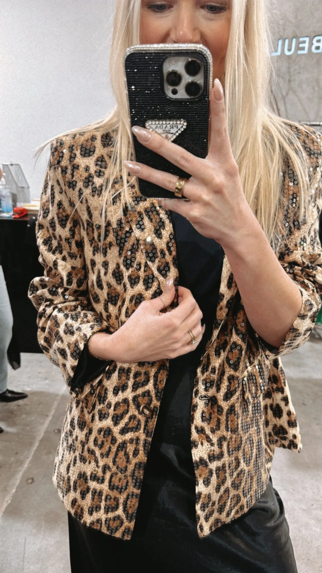 FINAL SALE!! Cheetah Sequin Blazer sold by Glitzy Bella product image thumbnail 5