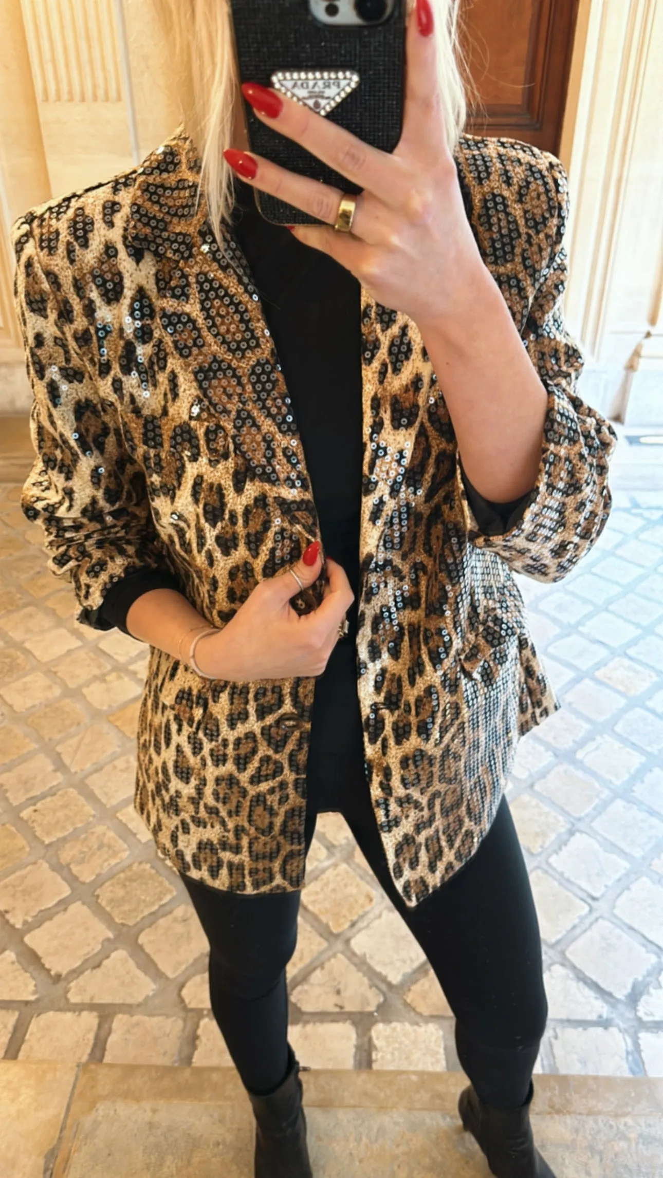 FINAL SALE!! Cheetah Sequin Blazer sold by Glitzy Bella