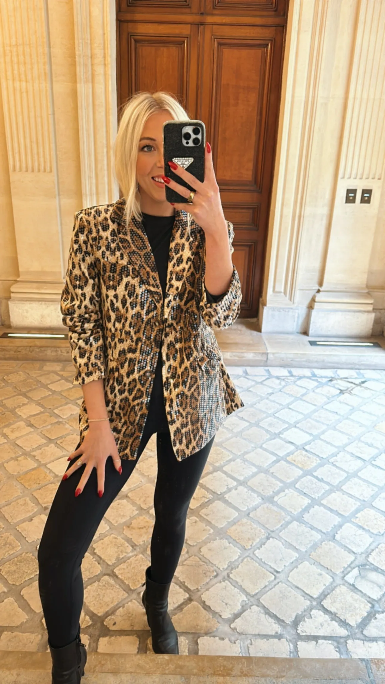 FINAL SALE!! Cheetah Sequin Blazer sold by Glitzy Bella product image thumbnail 3
