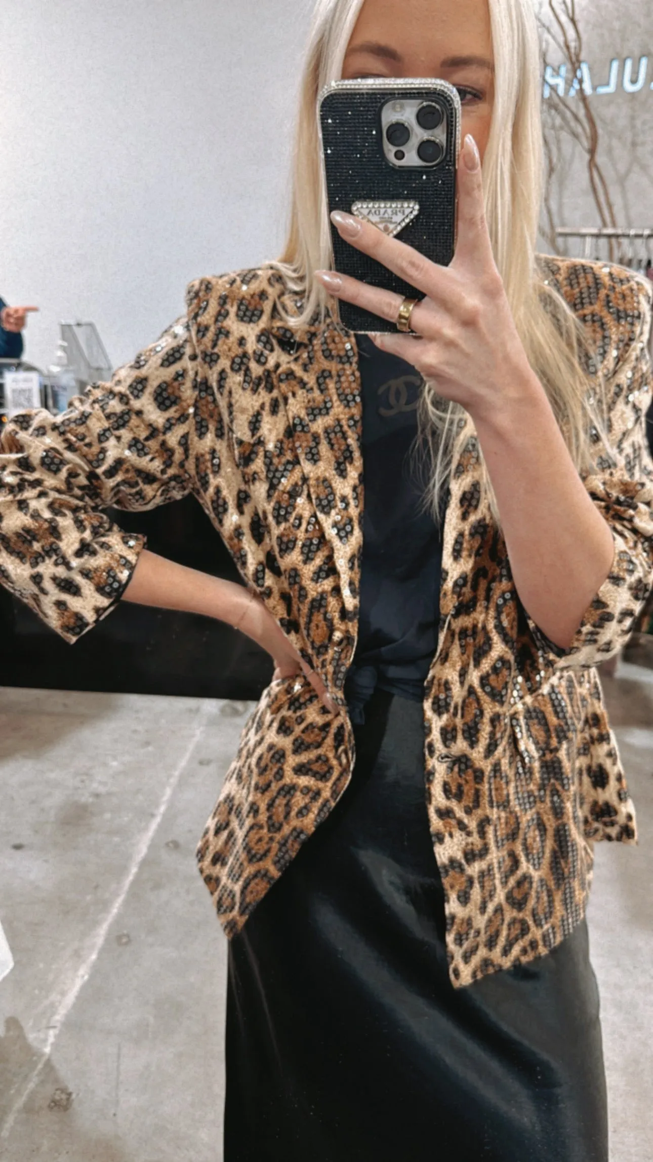 FINAL SALE!! Cheetah Sequin Blazer sold by Glitzy Bella product image thumbnail 4
