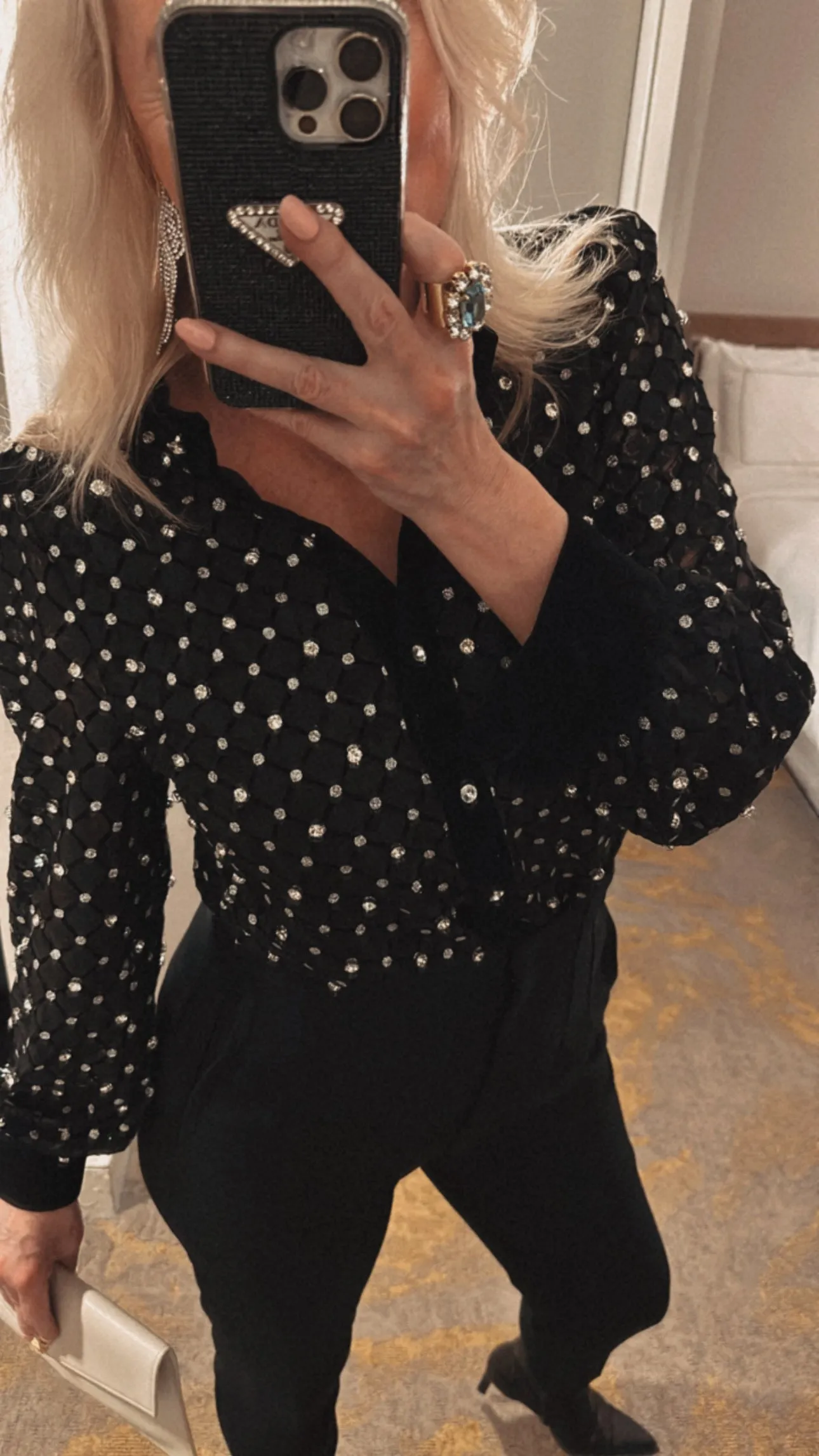 FINAL SALE!! The Regency Velvet Trim Top sold by Glitzy Bella product image thumbnail 2