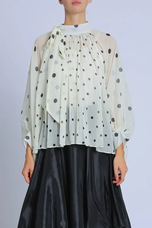 FINAL SALE!! Chic Polka Dot Blouse sold by Glitzy Bella product image thumbnail 2