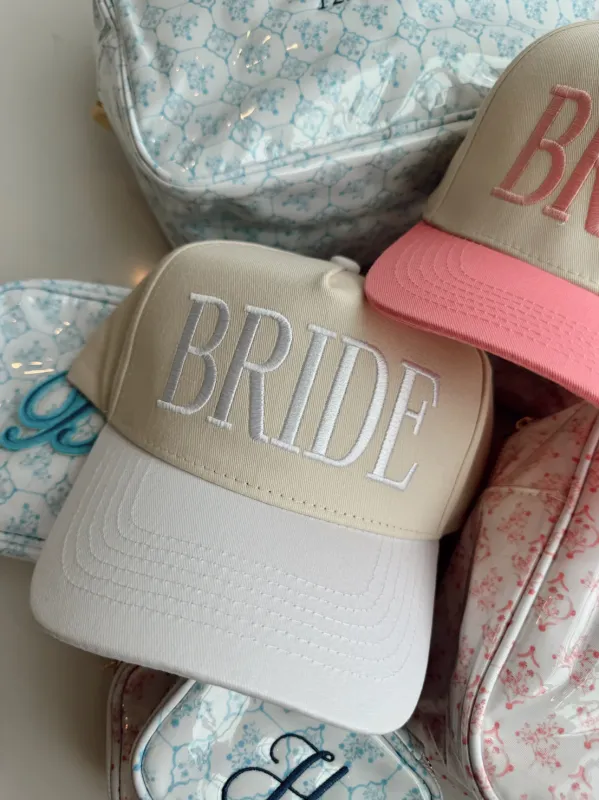 NEW!! "BRIDE" Vintage Trucker Hat in White sold by Glitzy Bella