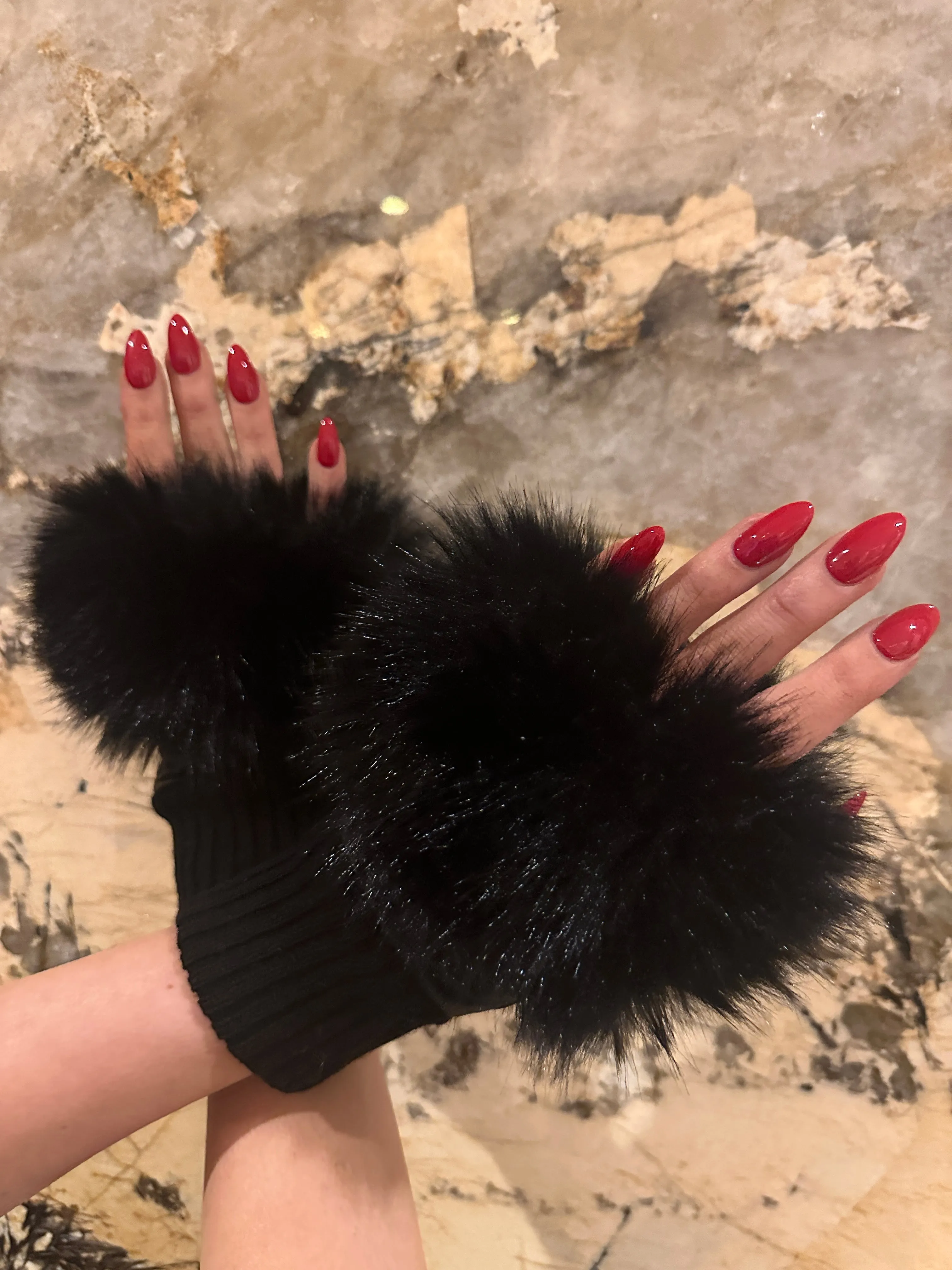 FINAL SALE!! Faux Fur Fingerless Gloves sold by Glitzy Bella