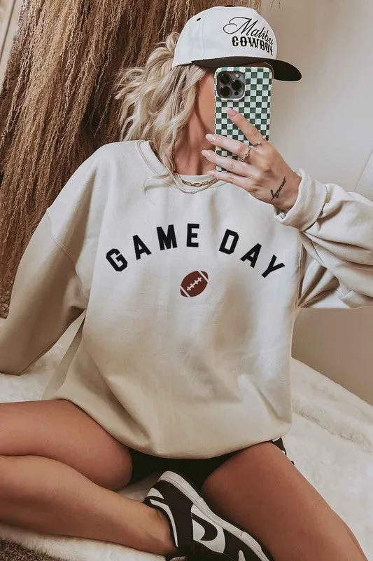 FINAL SALE!! "Game Day" Sweatshirt in Tan sold by Glitzy Bella