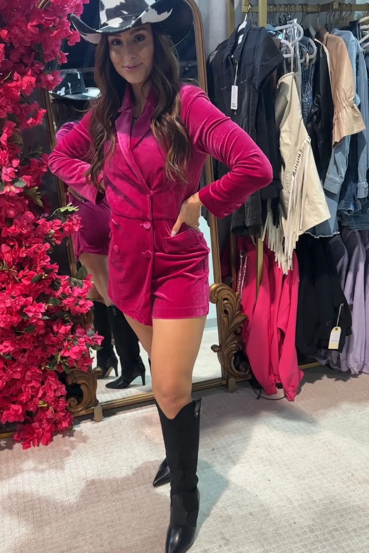 FINAL SALE!! Pink Velvet Romper sold by Glitzy Bella product image thumbnail 3