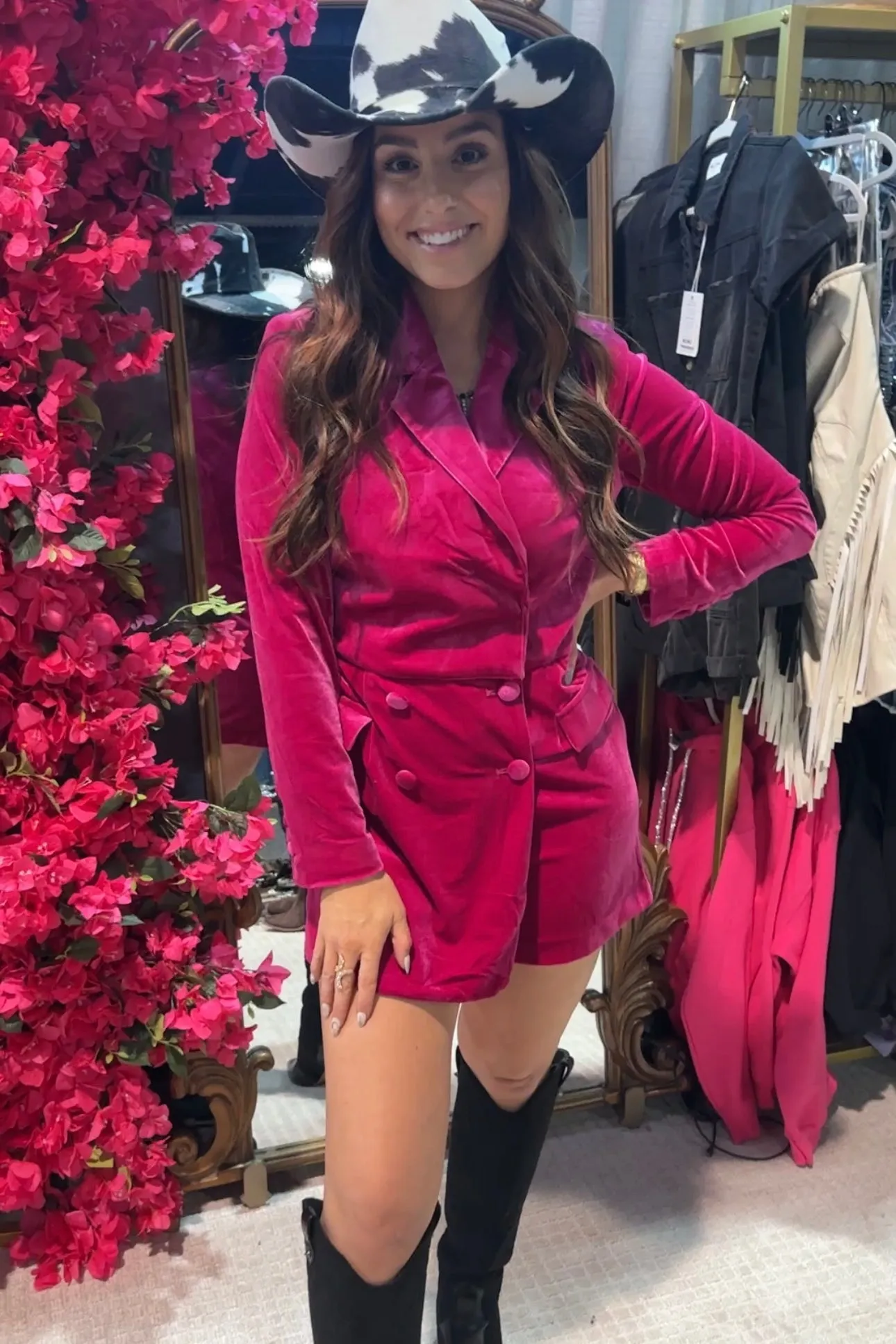 FINAL SALE!! Pink Velvet Romper sold by Glitzy Bella product image thumbnail 2