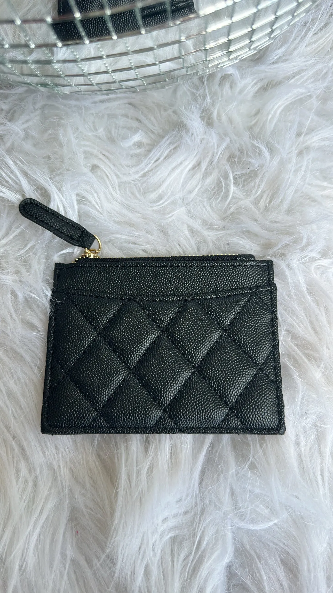 FINAL SALE!! Quilted Card Wallet in Black sold by Glitzy Bella