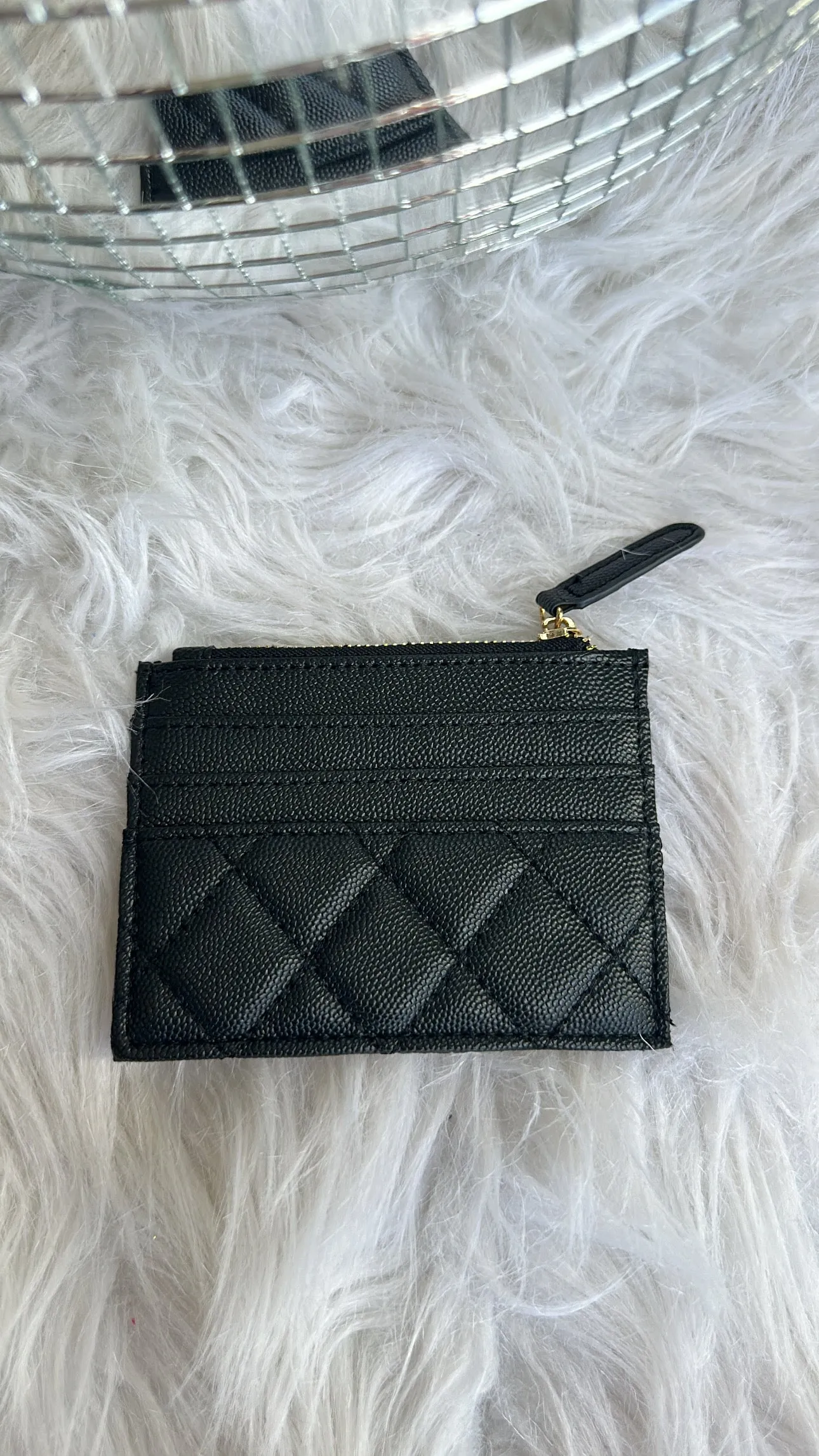 FINAL SALE!! Quilted Card Wallet in Black sold by Glitzy Bella product image thumbnail 2
