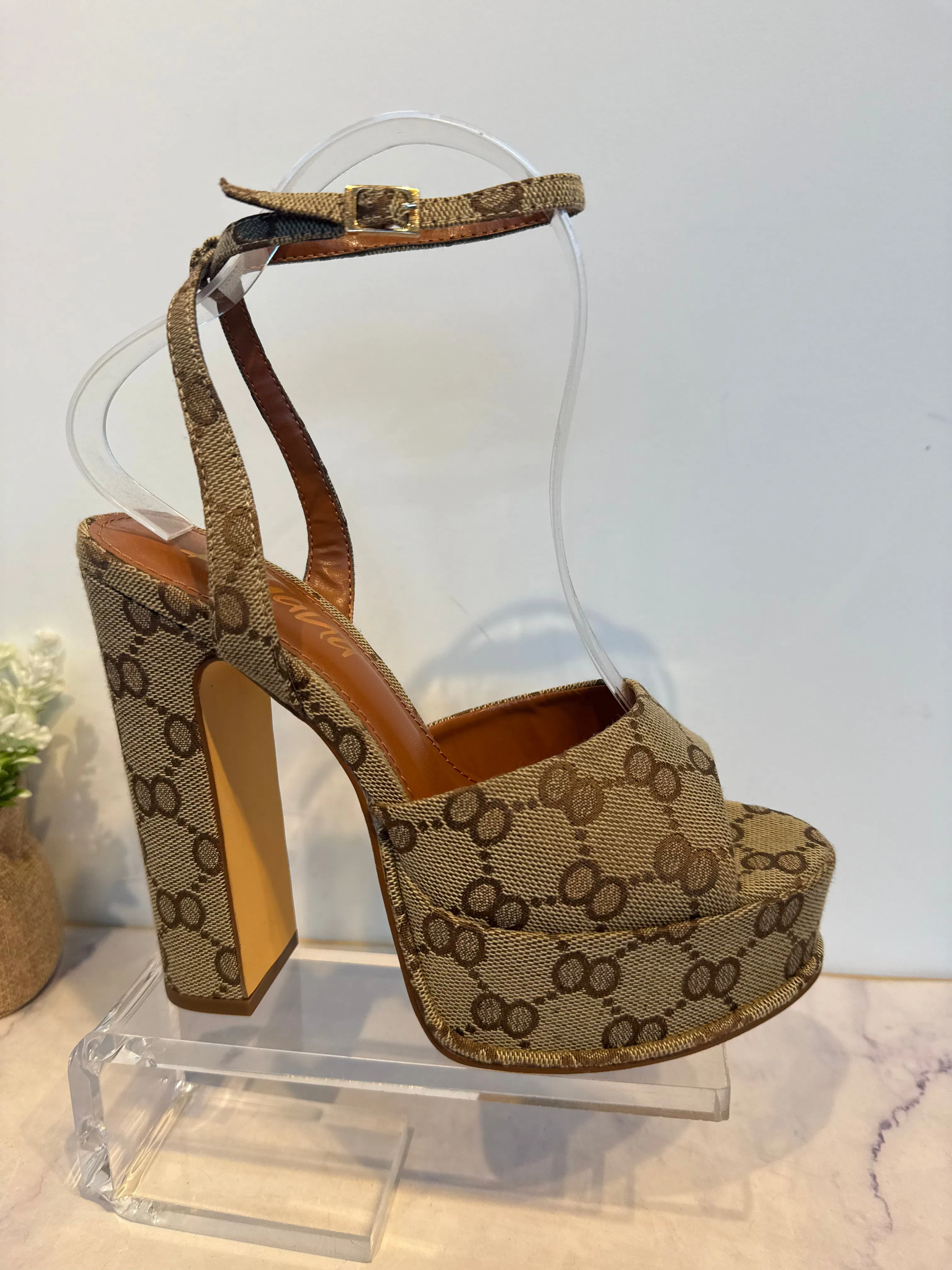 FINAL SALE!! Monogram Platform Heels sold by Glitzy Bella