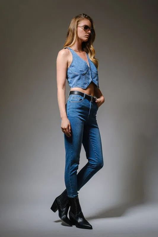 FINAL SALE!! Sadie Denim Vest sold by Glitzy Bella product image thumbnail 4