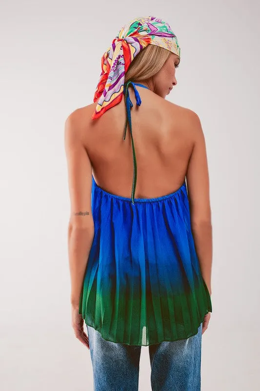 FINAL SALE!! Becca Ombre High Neck Pleated Top sold by Glitzy Bella product image thumbnail 2