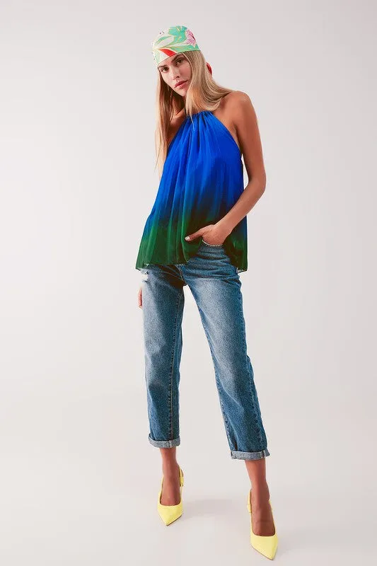 FINAL SALE!! Becca Ombre High Neck Pleated Top sold by Glitzy Bella product image thumbnail 4