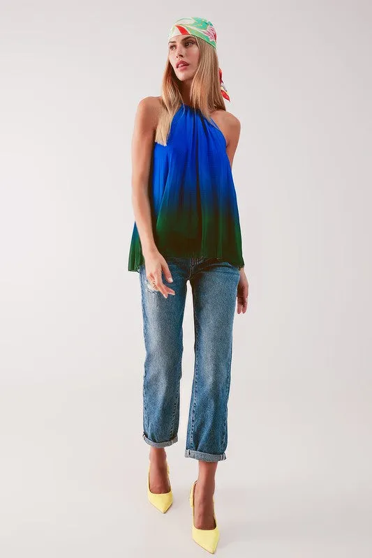 FINAL SALE!! Becca Ombre High Neck Pleated Top sold by Glitzy Bella product image thumbnail 5