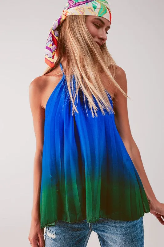 FINAL SALE!! Becca Ombre High Neck Pleated Top sold by Glitzy Bella product image thumbnail 3