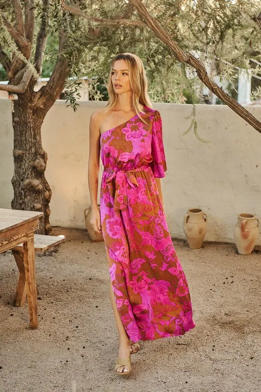 FINAL SALE!! Selina Satin One Shoulder Maxi Dress sold by Glitzy Bella