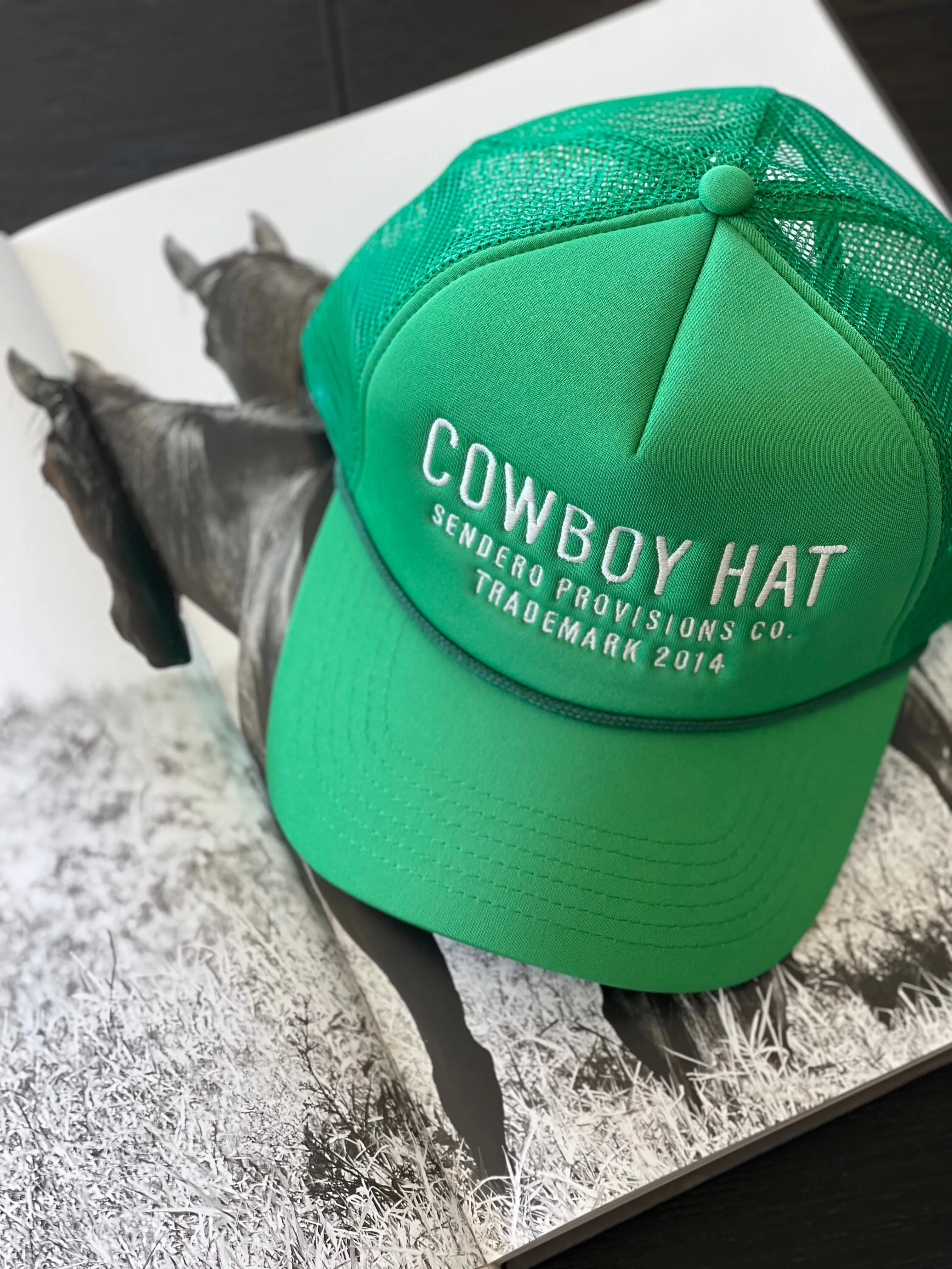 FINAL SALE!! Cowboy Trucker Hat in Green sold by Glitzy Bella