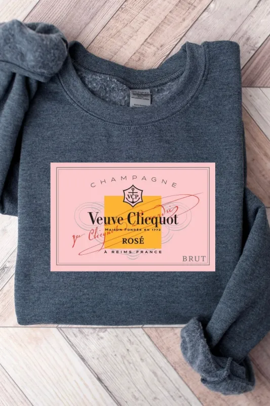 FINAL SALE!! “Pop the Bubbly" Sweatshirt in Charcoal sold by Glitzy Bella