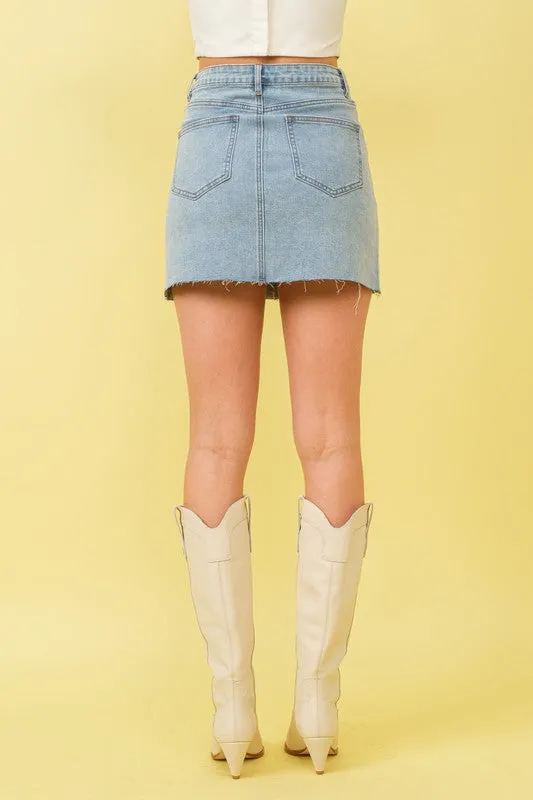 FINAL SALE!! Rhinestone Studded Denim Skirt sold by Glitzy Bella product image thumbnail 3