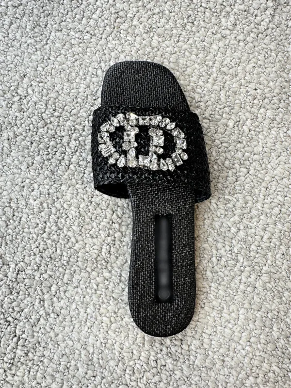 NEW!! Seychelles Raffia Slide in Black sold by Glitzy Bella